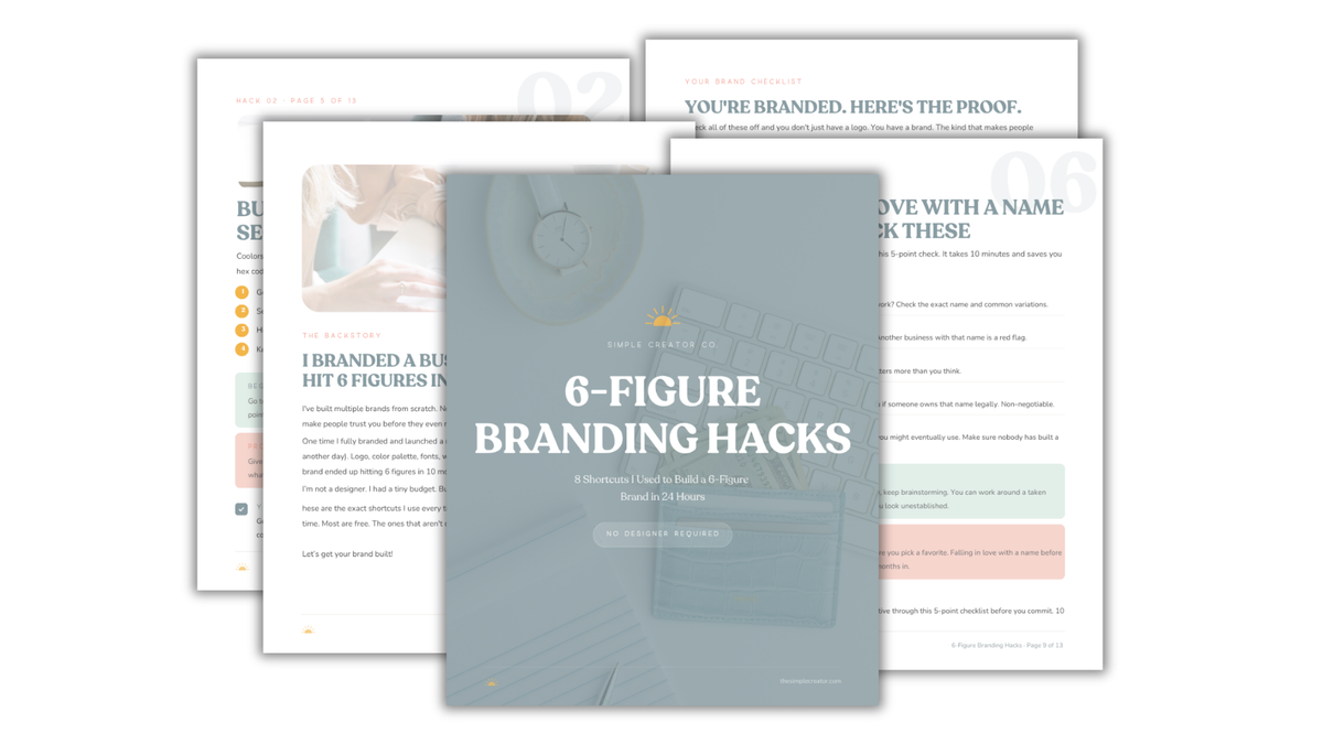 6-Figure Branding Hacks guide mockup