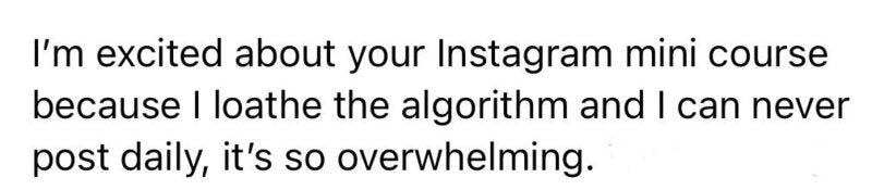 Customer message about Instagram sales results